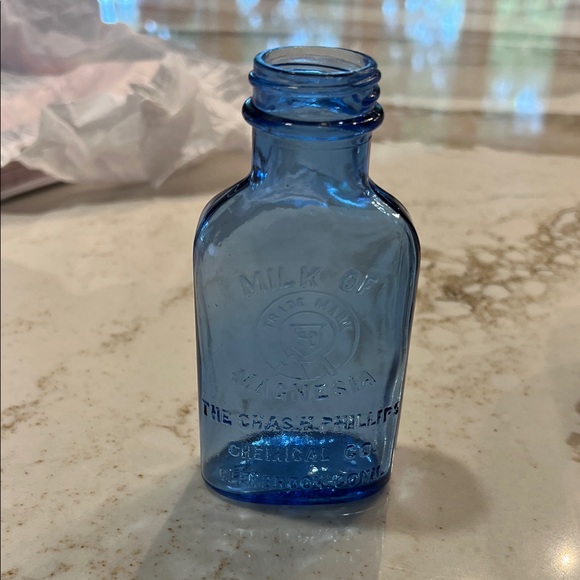 Other - Blue Glass Bottle Vintage